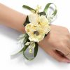 Hot Yean Yean Flower Wedding Wrist Corsage Beige Rose Bridal Hand Flowers Floral Ribbon Corsage Wristlet Accessories For Bride And Bridesmaids