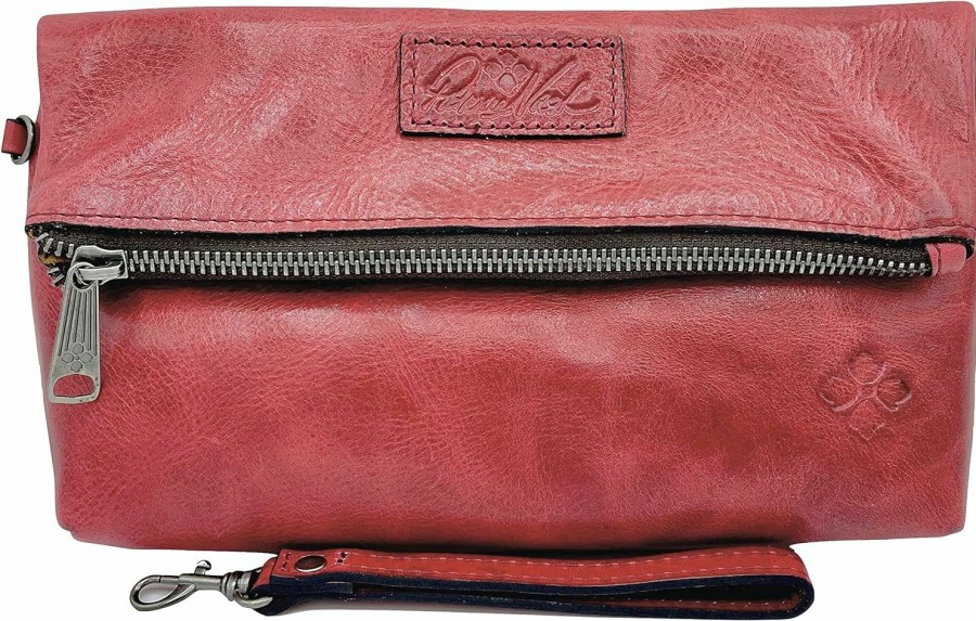 Wholesale Patricia Nash Patricia Nash Leather Valerie Wristlet Clutch Handbag Purse In Magenta Red