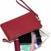 New COKOK Cokok Wristlet Coin Purse-Women'S Wristlet Clutch Slim Leather Wallet Rfid Blocking Handbag(Wine Red)