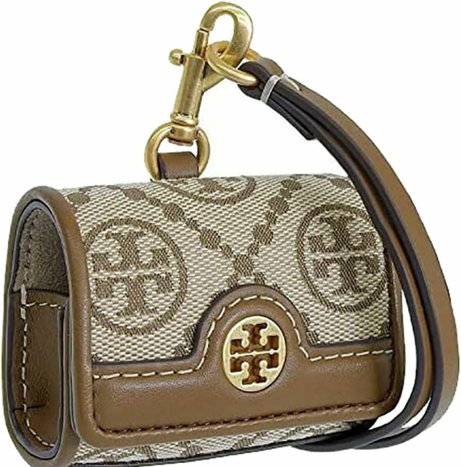 Best Tory Burch Tory Burch Women'S T Monogram Jacquard Airpods Case (Hazelnut)