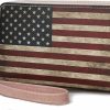 New MKF Collection Mkf Collection Usa Wristlet Wallet For Women'S, American Flag Vegan Leather Double Zipper Multi Pocket Small Patriotic Purse