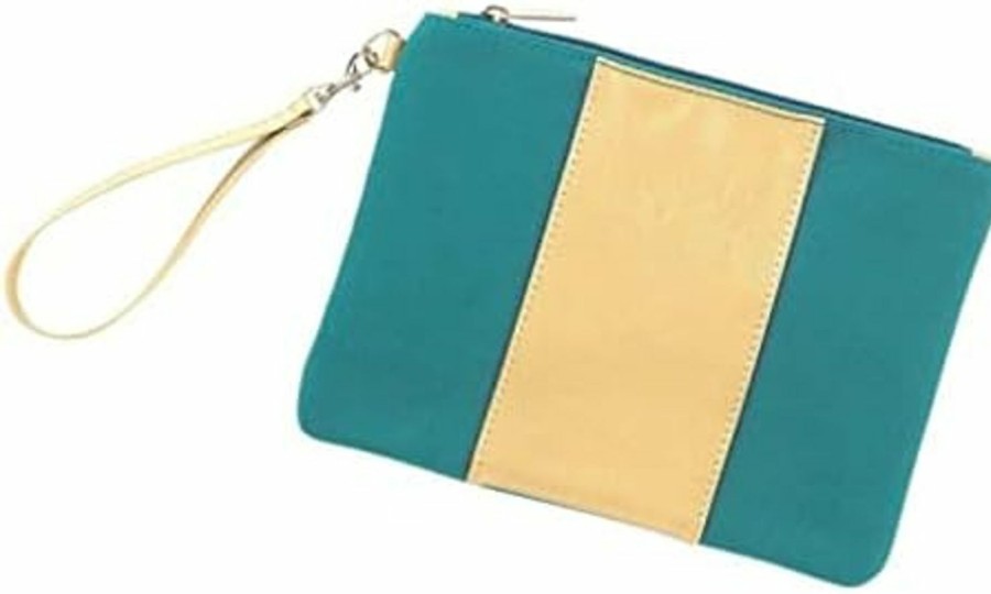 Wholesale Viv&Lou Viv&Lou Natural Leopard,Teal Carbana Wristlet