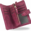 Clearance CONISY Conisy Small Wristlet Wallets For Women, Leather Bifold Rfid Wallet With Id Window Zipper Coin Purse