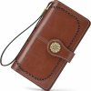 Online VANNANBA Vannanba Womens Wallet Long Large Rfid Oil-Waxed Leather Clutch Wallet Wristlet Organized Purse