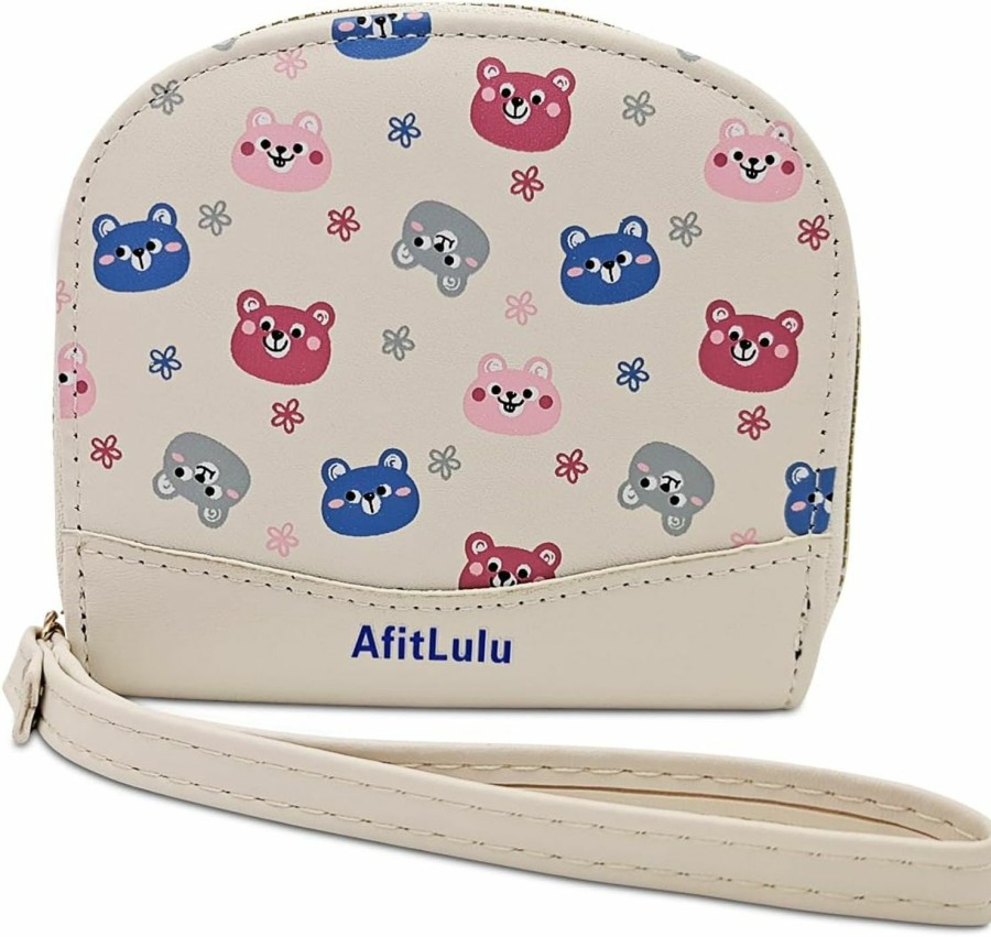 Hot AfitLulu Afitlulu Wristlet Wallets For Women, 4 Slots&1 Inner Zipper Pocket&2 Cash Bags With A Wrist Rope Zip Around Cute Wallet Easy To Carry And Travel (White)