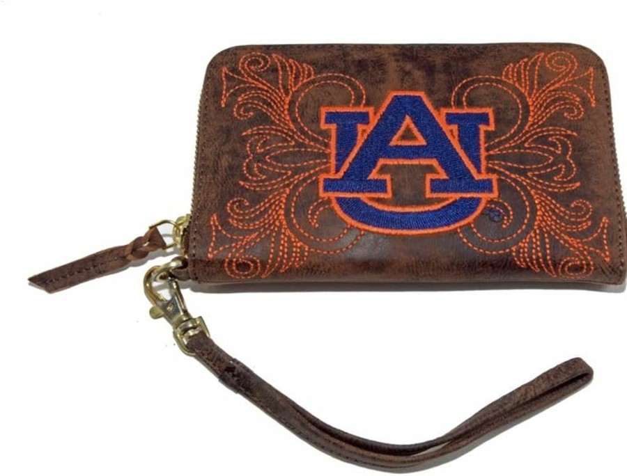 Hot Gameday Boots Ncaa Auburn Tigers Women'S Wristlet, 8X5X1/2, Brass