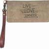 New Mona B. Mona B. Live Love Wander Bag Upcycled Canvas Tote Bag With Vegan Leather Trim (Credit Card Wristlet-Sand)