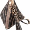 New RIAH FASHION Triangle Vegan Leather Wristlet Clutch Purse Handbag - Pyramid Evening Cocktail Pouch Wallet Detachable Strap & Tassel Charm