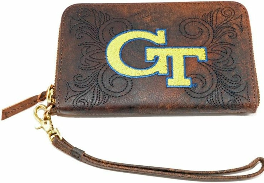 New Gameday Boots Ncaa Georgia Tech Women'S Techgeorgia Wristlet, Brass, 8 X 5 1\"/2