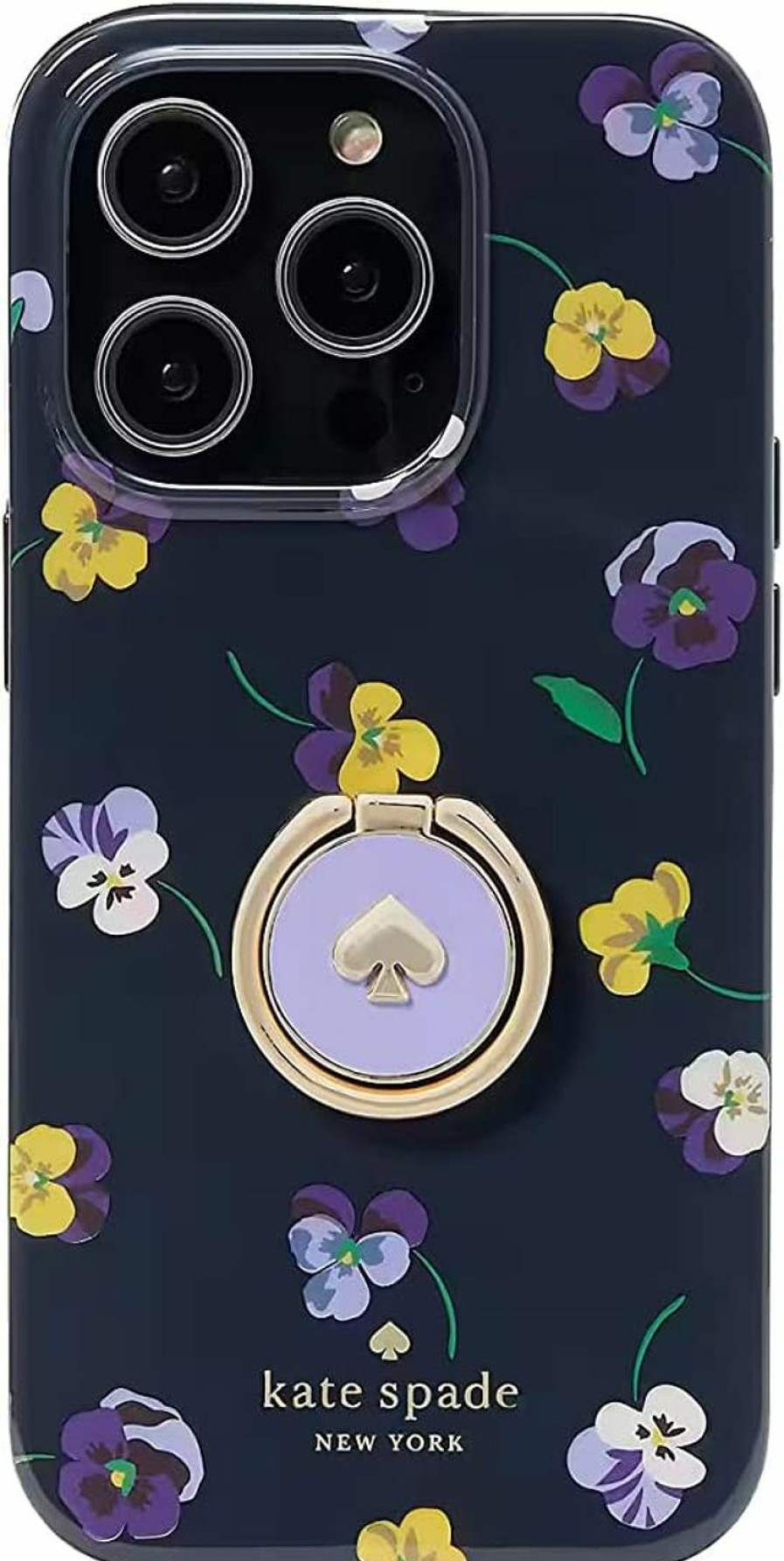 New Kate Spade New York Kate Spade New York Pansy Toss And Ring Resin Iphone 14 Case Blue