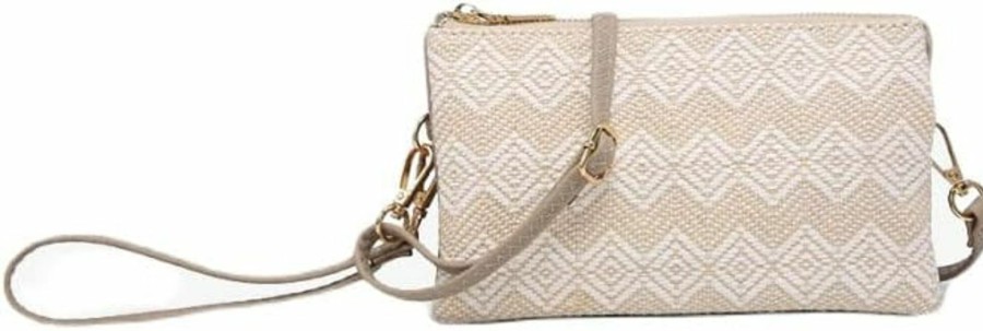 Hot JEN & CO. Jen & Co. Small Crossbody Wristlet Bags For Women - Riley Woven Diamond Pattern 3 Compartment Wristlet Bag (M013Dia)