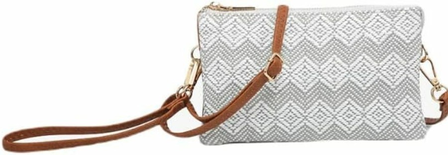 Hot JEN & CO. Jen & Co. Small Crossbody Wristlet Bags For Women - Riley Woven Diamond Pattern 3 Compartment Wristlet Bag (M013Dia)