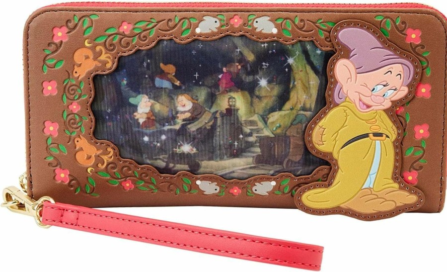 Hot Loungefly Loungefly Disney Snow White Lenticular Princess Series Zip Around Wristlet Wallet