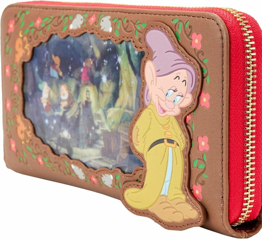 Hot Loungefly Loungefly Disney Snow White Lenticular Princess Series Zip Around Wristlet Wallet