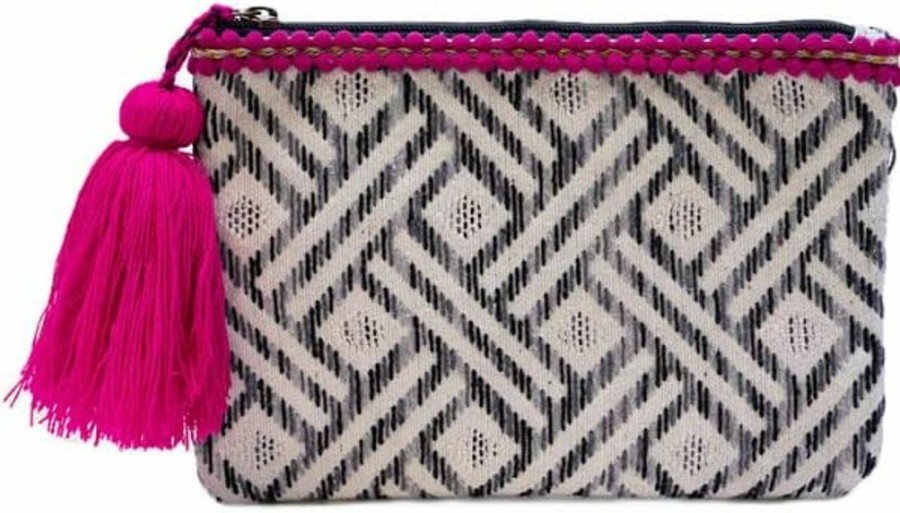 New JEN & CO. Jen & Co. Purse Pouch Boho Wallet - Small Womens Wallet Adalaide Printed Cotton Pouch, Mustard (Cs2161-Md)