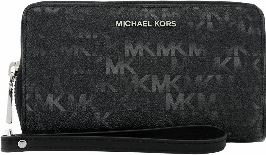 Best Michael Kors Michael Kors Jet Set Large Flat Multifunction Phone Case Black One Size