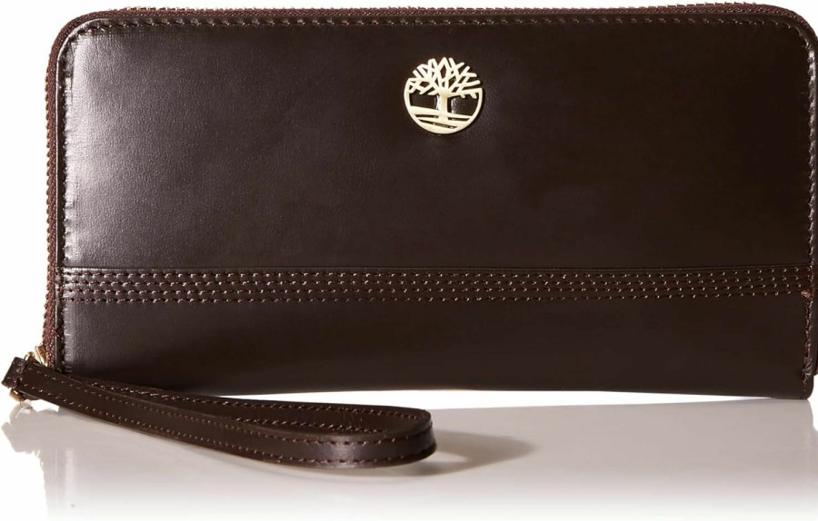 New Timberland Timberland Women'S Leather Rfid Zip Around Wallet Clutch With Wristlet Strap