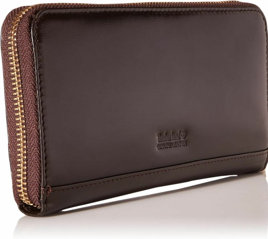 New Timberland Timberland Women'S Leather Rfid Zip Around Wallet Clutch With Wristlet Strap