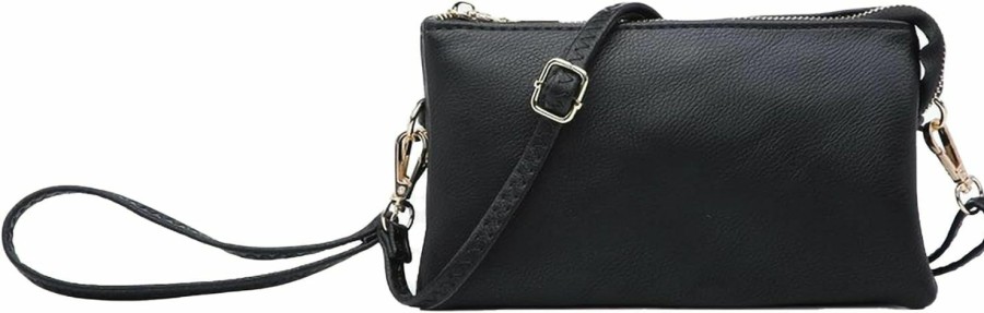 Online JEN & CO. Jen & Co. Small Crossbody Bags For Women - Wristlet Purses For Women Clutch Bag Riley 3 Compartment Crossbody/Wristlet Bag, Black (M013-Bk)