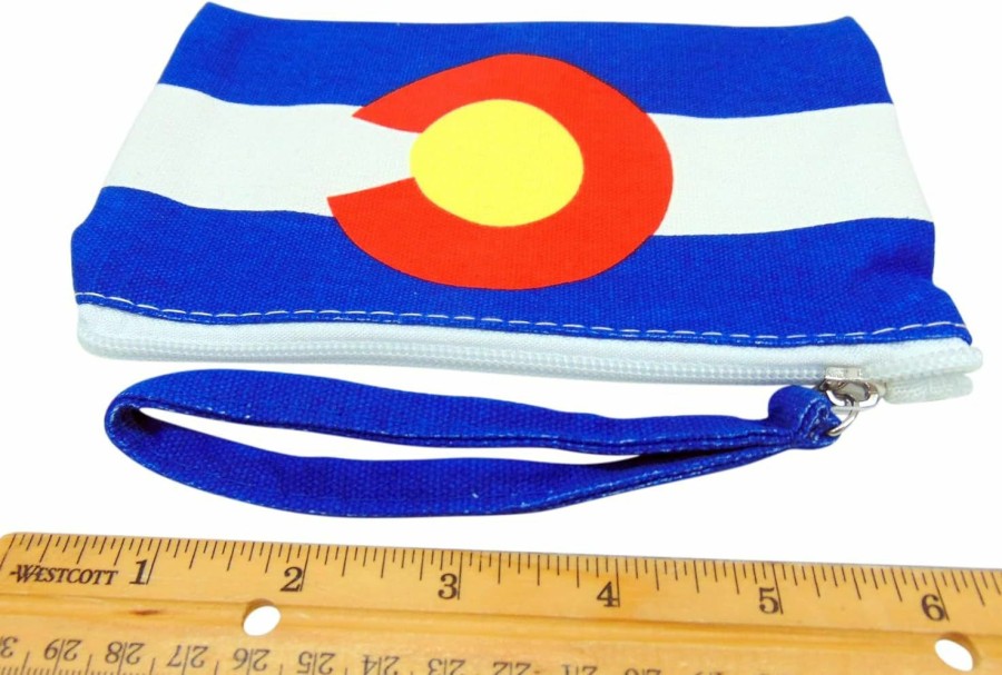 Clearance Westmon Works Colorado Wristlet Small State Flag Handbag Souvenir With Canvas Zipper Pouch Adjustable Ladies Fashion Accessory