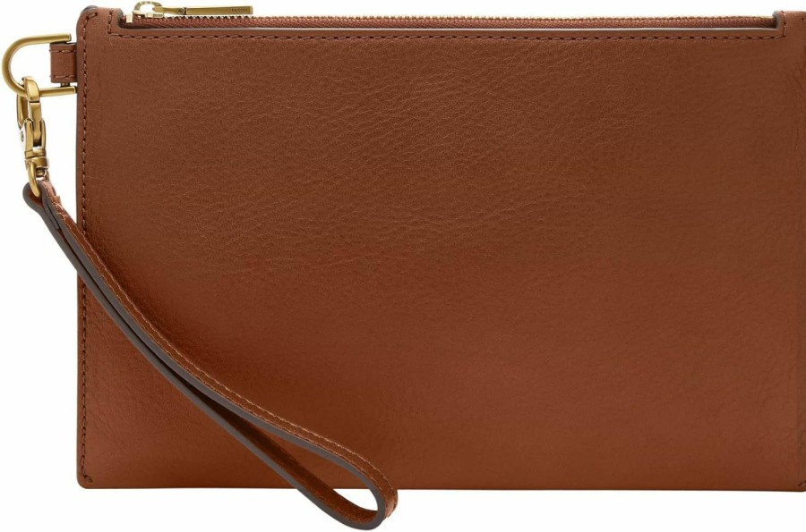 New Fossil Fossil Women'S Leather Wristlet Wallet Pouch With Removable Strap For Women