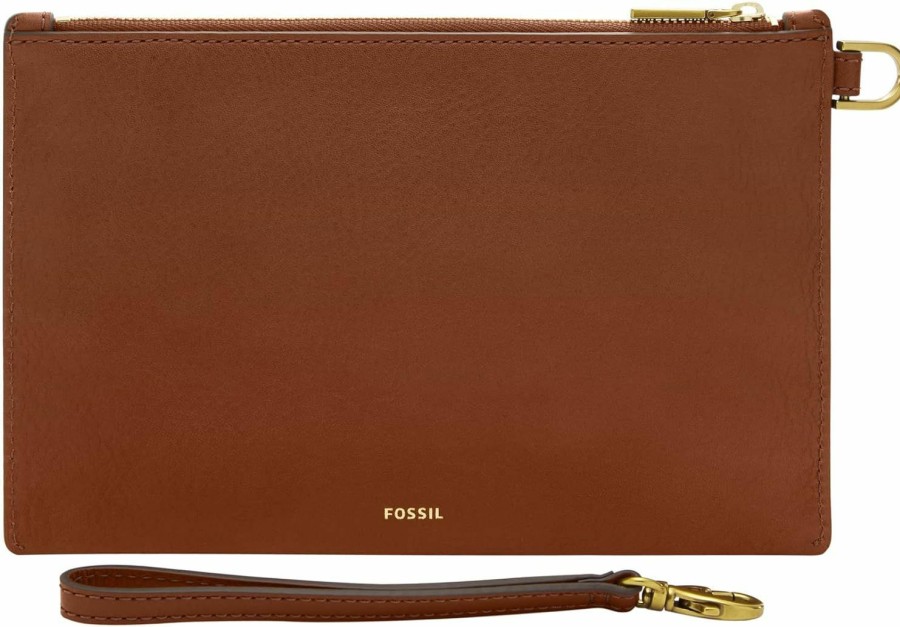 New Fossil Fossil Women'S Leather Wristlet Wallet Pouch With Removable Strap For Women