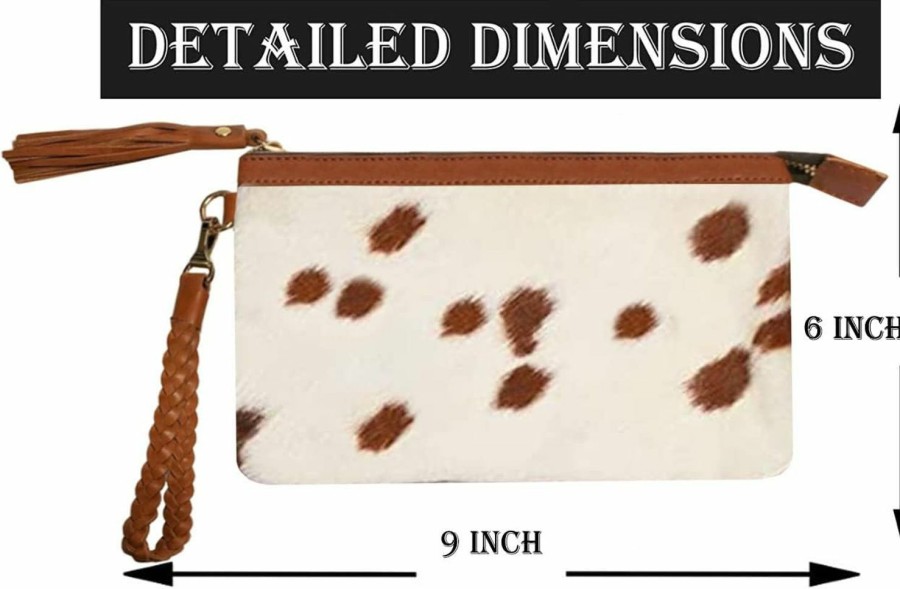 Best NGF Ngf Womens Zipper Wristlet Cowhide Clutch Real Leather Hair On Wallet Western Purse, Handbag Organizer For Women