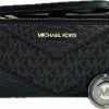 Wholesale Michael Kors Michael Kors Jet Set Travel Double Zip Wristlet Bundled With Purse Hook (Black Multi)