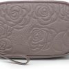 Clearance YALUXE Yaluxe Flower Clutch Wristlet Coin Purse Triple Zipper Pocket Womens Genuine Leather Zipper Wallet Pouch