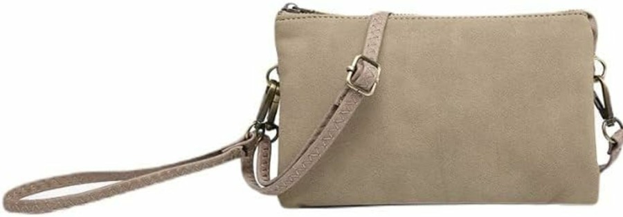 New JEN & CO. Jen & Co. Riley Suede Crossbody Bag - Women'S Faux Suede Clutch Purse, Detachable Wristlet And Shoulder Strap