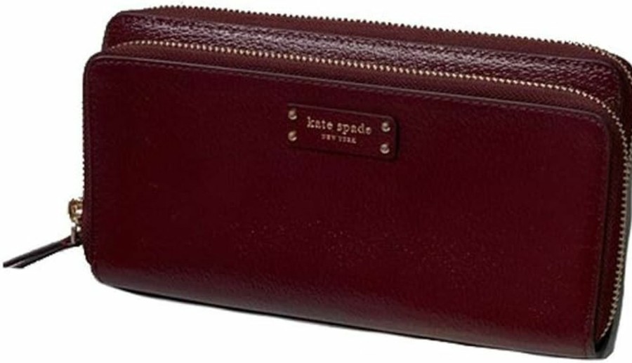 Clearance KSNY Kate Spade Jeanne Large Leather Carryall Wristlet In Cherrywood