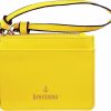 New B BRENTANO B Brentano Vegan Saffiano Leather Slim Id Credit Card Case With Wristlet Strap (Yellow)