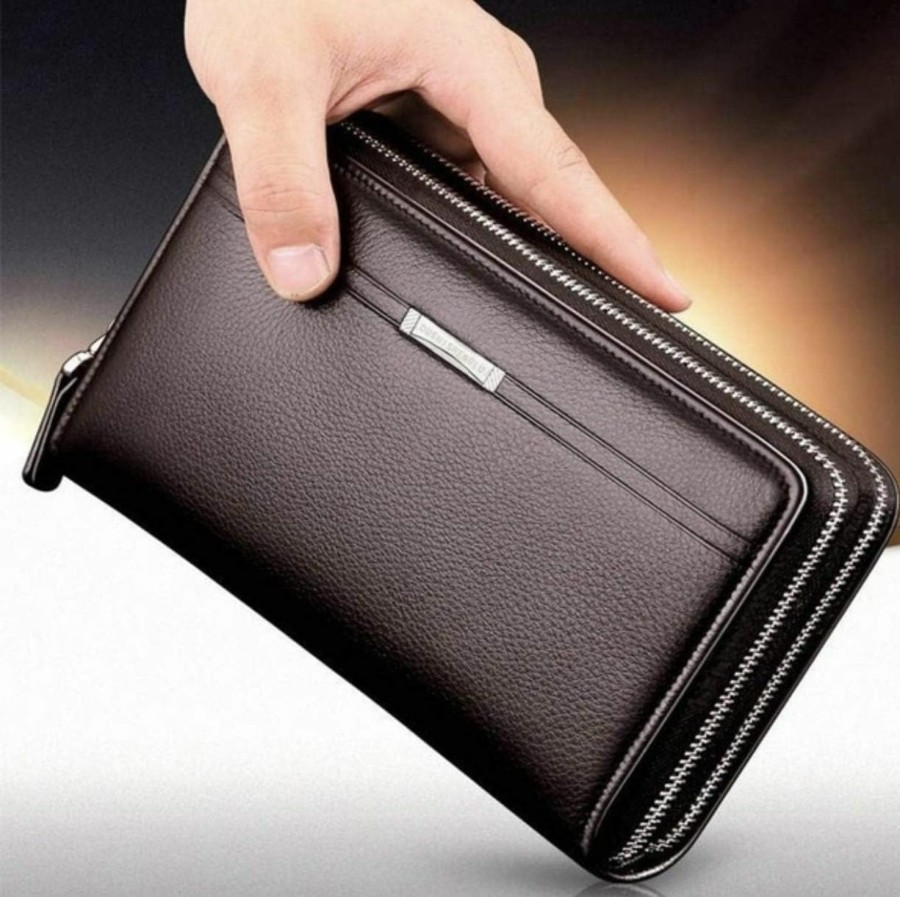 Online Valentoria Mens Wallet Long Purse Leather Clutch Large Business Handbag Phone Card Holder Case Gift For Men Father Son Husband Boyfriend