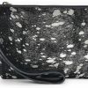 Online Mesa Luna Mesa Luna Metallic Cowhide Handcrafted Large Wristlet Pouch Clutch (Graphite)