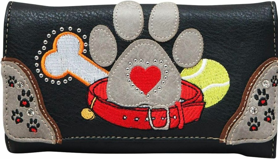 Best HW Collection Hw Collection Dog Paw Print Women Wallet Wristlet Crossbody Small Purse Clutch