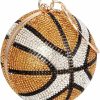 Best Gripit Gripit Women'S Bling Basketball Purse With Diamond Accents Round Ball Crystal Bag Purse Wristlet Handbags Gold Clutch