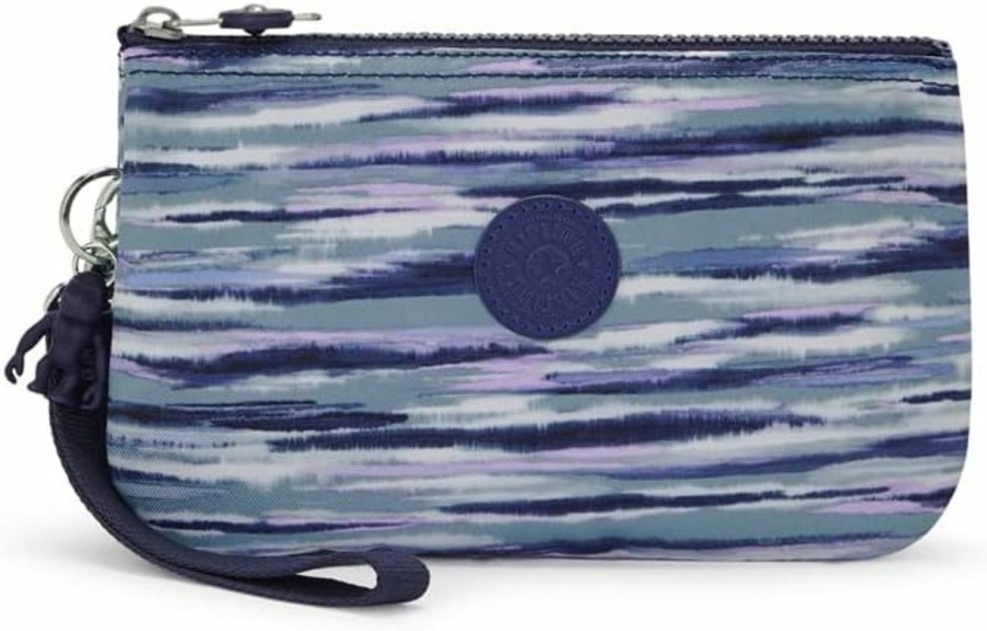 Hot Kipling Kipling Women'S Creativity Extra Large Wristlet, Versatile Cosmetics Kit, Lightweight Nylon Travel Organizer, Brush Stripes Print