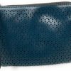 New Patricia Nash Patricia Nash Perforated Leather Cassini Wristlet, Blue Coral