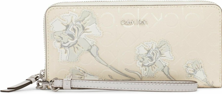 Hot Calvin Klein Calvin Klein Key Item Saffiano Continental Zip Around Wallet With Wristlet Strap