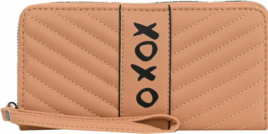 Wholesale XOXO Xoxo Wristlet Wallet For Women - Double Zip Vegan Leather Wallet - Large Capacity Travel Clutch With Card Holders, 2 Cash Pockets And Phone Slot - Ideal Gift For Her