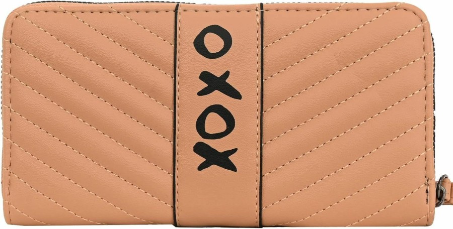 Wholesale XOXO Xoxo Wristlet Wallet For Women - Double Zip Vegan Leather Wallet - Large Capacity Travel Clutch With Card Holders, 2 Cash Pockets And Phone Slot - Ideal Gift For Her