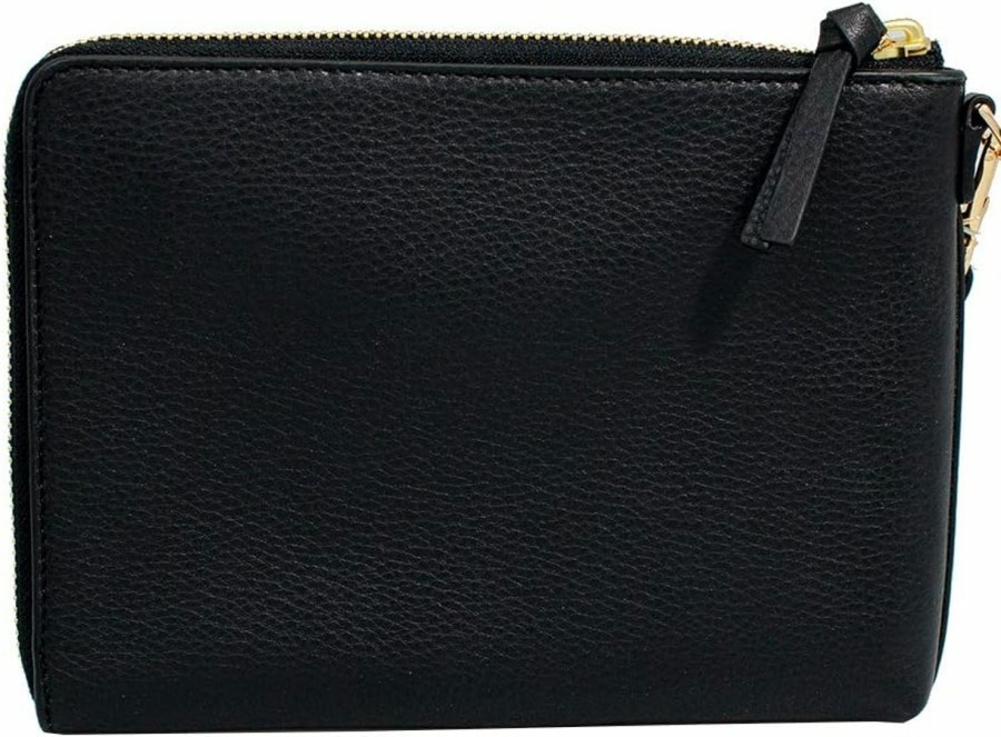 Hot Tory Burch Tory Burch Women'S Britten Large Zip Pouch Wallet Wristlet (Black)