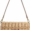 Clearance Generic Women Raffia Woven Shoulder Bag Clutch Purses Bohemian Summer Beach Crossbody Bag Wristlet Purses For Women