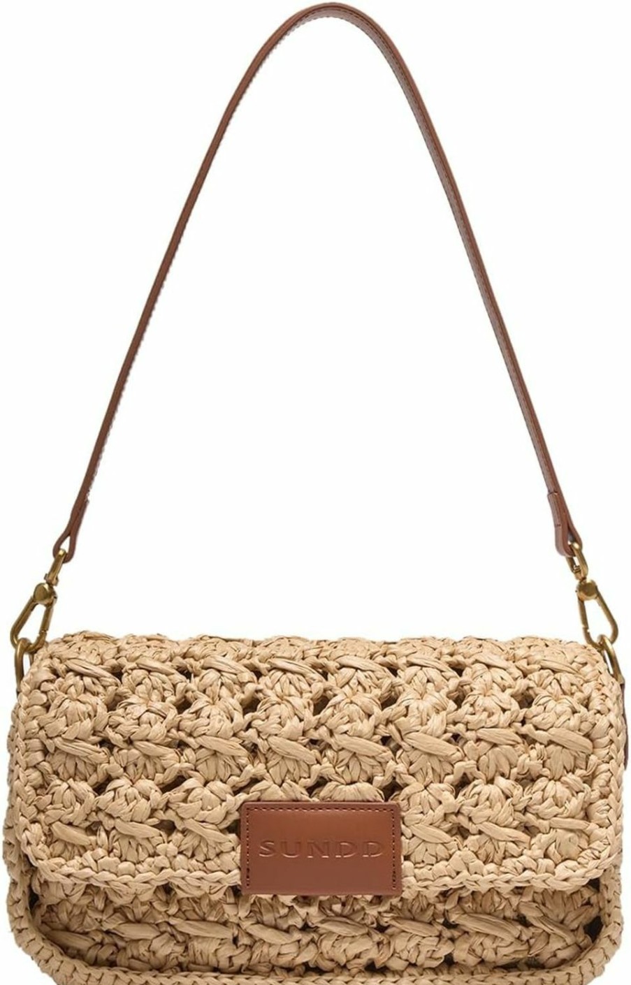 Clearance Generic Women Raffia Woven Shoulder Bag Clutch Purses Bohemian Summer Beach Crossbody Bag Wristlet Purses For Women