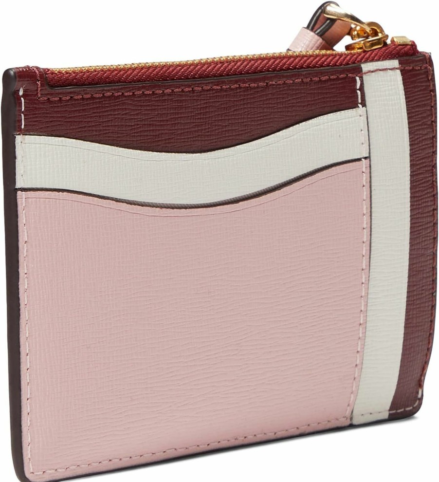 Clearance Kate Spade New York Kate Spade New York Morgan Color-Blocked Saffiano Leather Coin Card Case Wristlet Cream Multi One Size