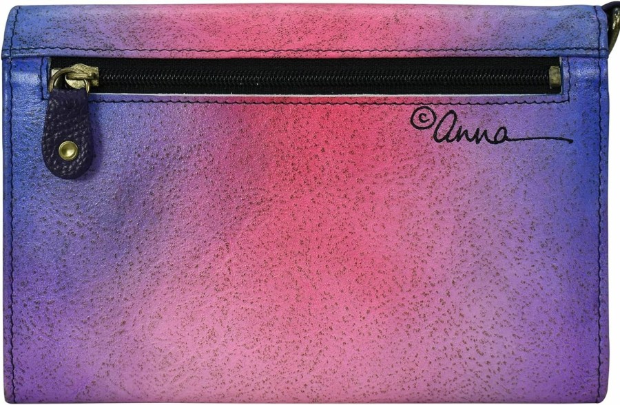 Clearance Anna by Anuschka Anna By Anuschka Women'S Hand-Painted Genuine Leather Vintage Wristlet Clutch