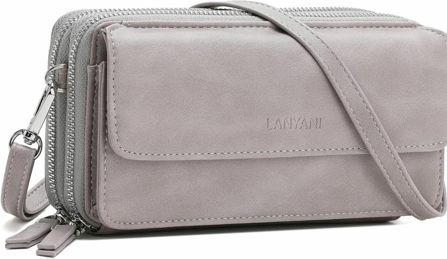 New Lanyani Lanyani Rfid Crossbody Wallet Wristlet Purse With Phone Pocket For Women Vegan Leather…