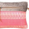 Online Myra Bag Myra Bags Charismatic Pink Canvas, Rug, Leather & Hairon Pouch Wristlet S-1944