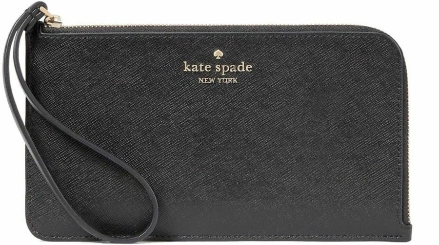 Best kate spade new york Kate Spade Wallet For Women Lucy Medium L Zip Wristlet, Black, Wristlet