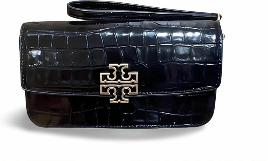 Best Tory Burch Tory Burch Women'S Britten Embossed Chain Wallet With Wristlet